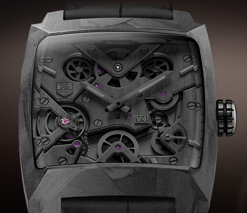 Solid Carbon Matrix Composite Cases TAG Heuer Monaco V4 Phantom Replica Watches
